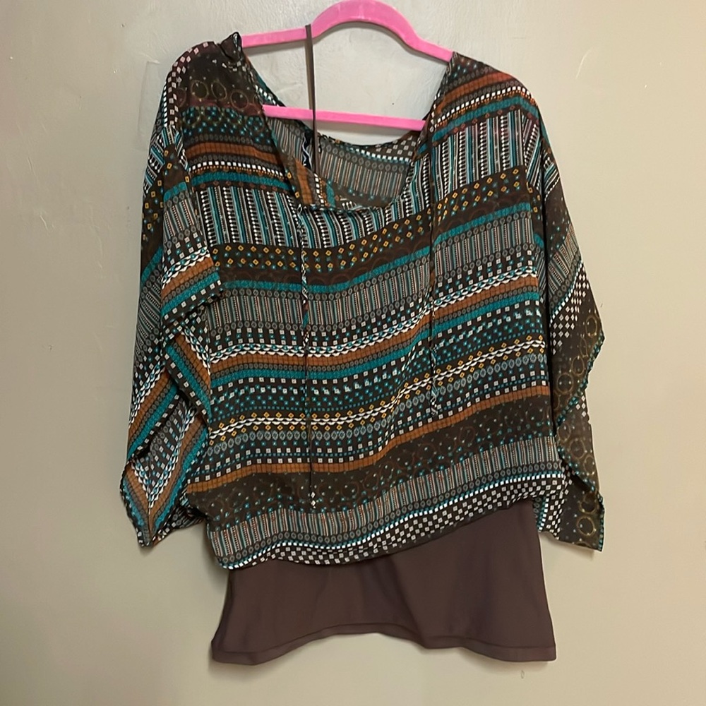 O’Neill flowy brown top. Brown cami included